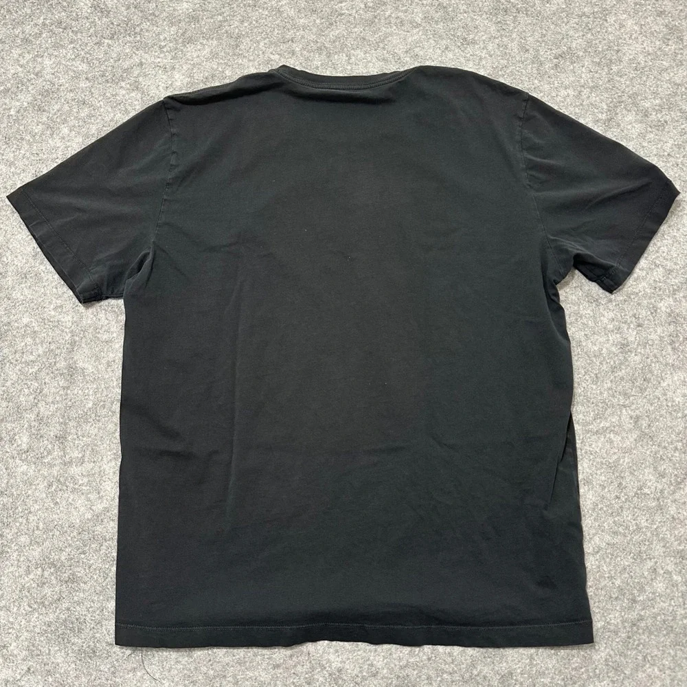 True Religion Graphic T-Shirt Men 2XL Black Split Logo Palm Tree Cityscape Tee